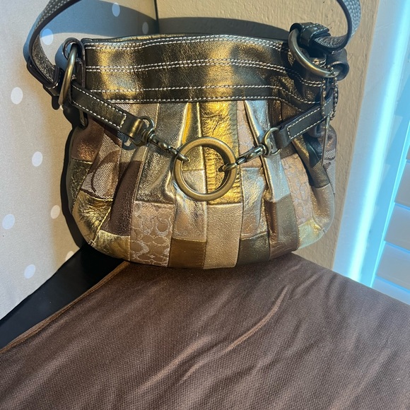 COACH METALLIC PATCHWORK PURSE Great Condition - Picture 1 of 16
